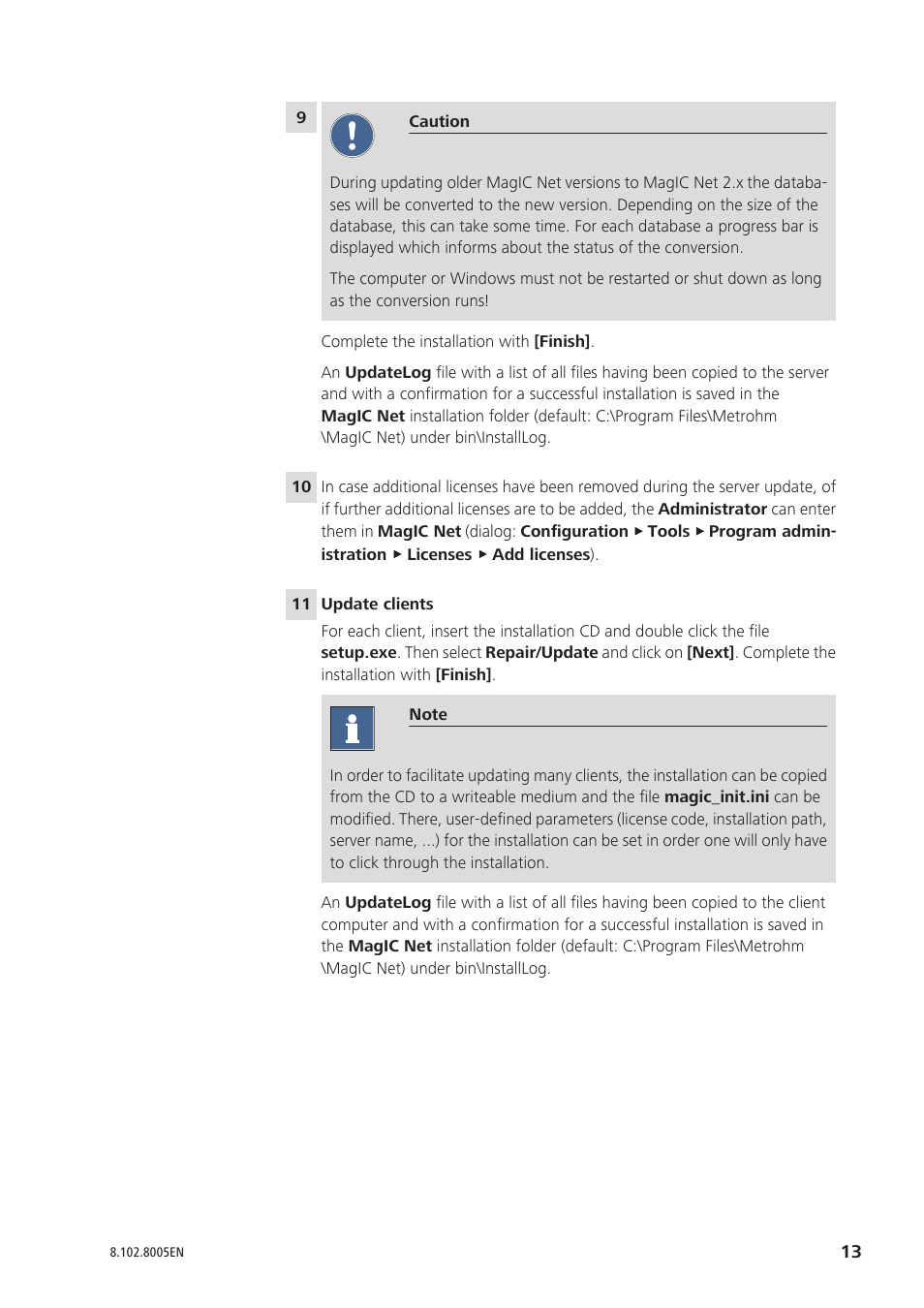 Metrohm MagIC Net 2.0 User Manual | Page 13 / 13