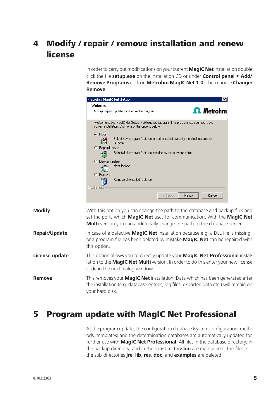 5 program update with magic net professional | Metrohm MagIC Net 1.0 User Manual | Page 5 / 8