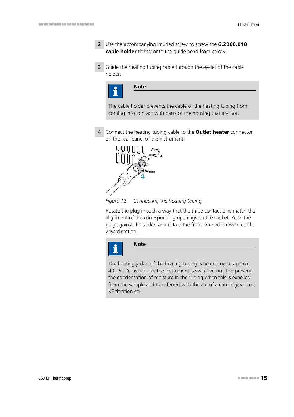 Figure 12, Connecting the heating tubing | Metrohm 860 KF Thermoprep User Manual | Page 23 / 64