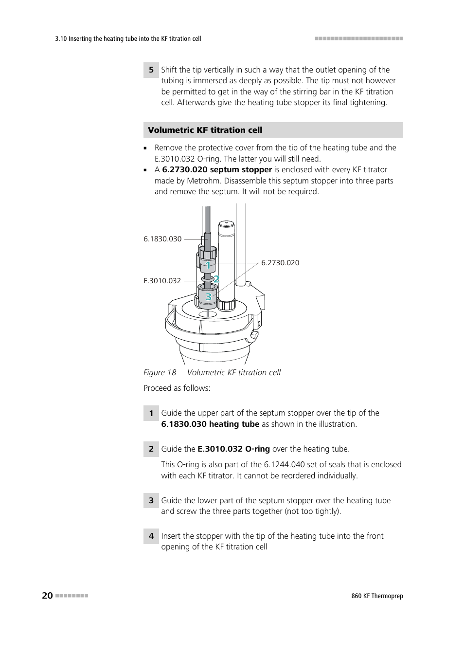Figure 18, Volumetric kf titration cell | Metrohm 860 KF Thermoprep User Manual | Page 28 / 64