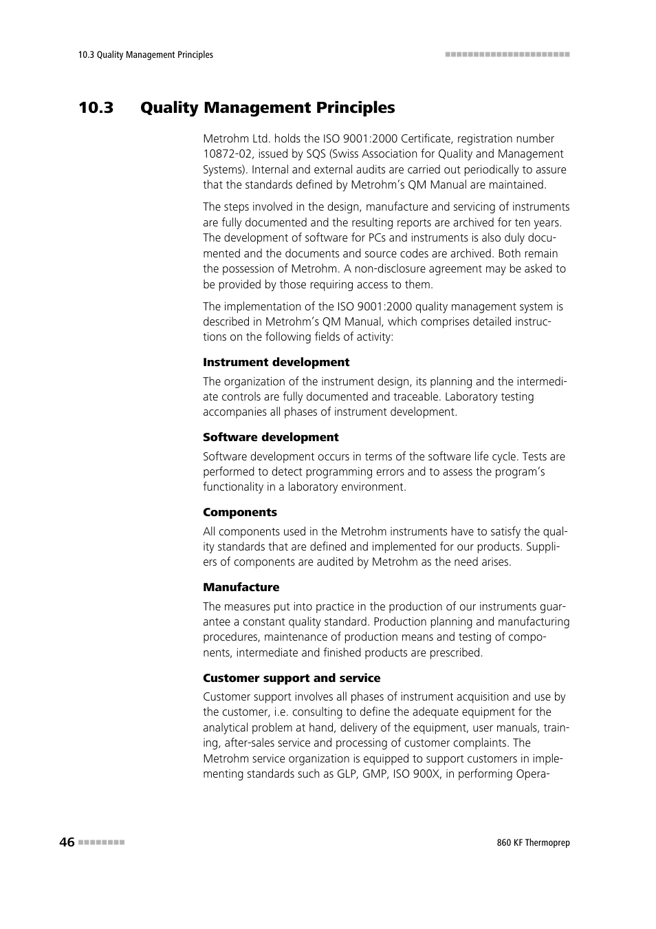 3 quality management principles | Metrohm 860 KF Thermoprep User Manual | Page 54 / 64