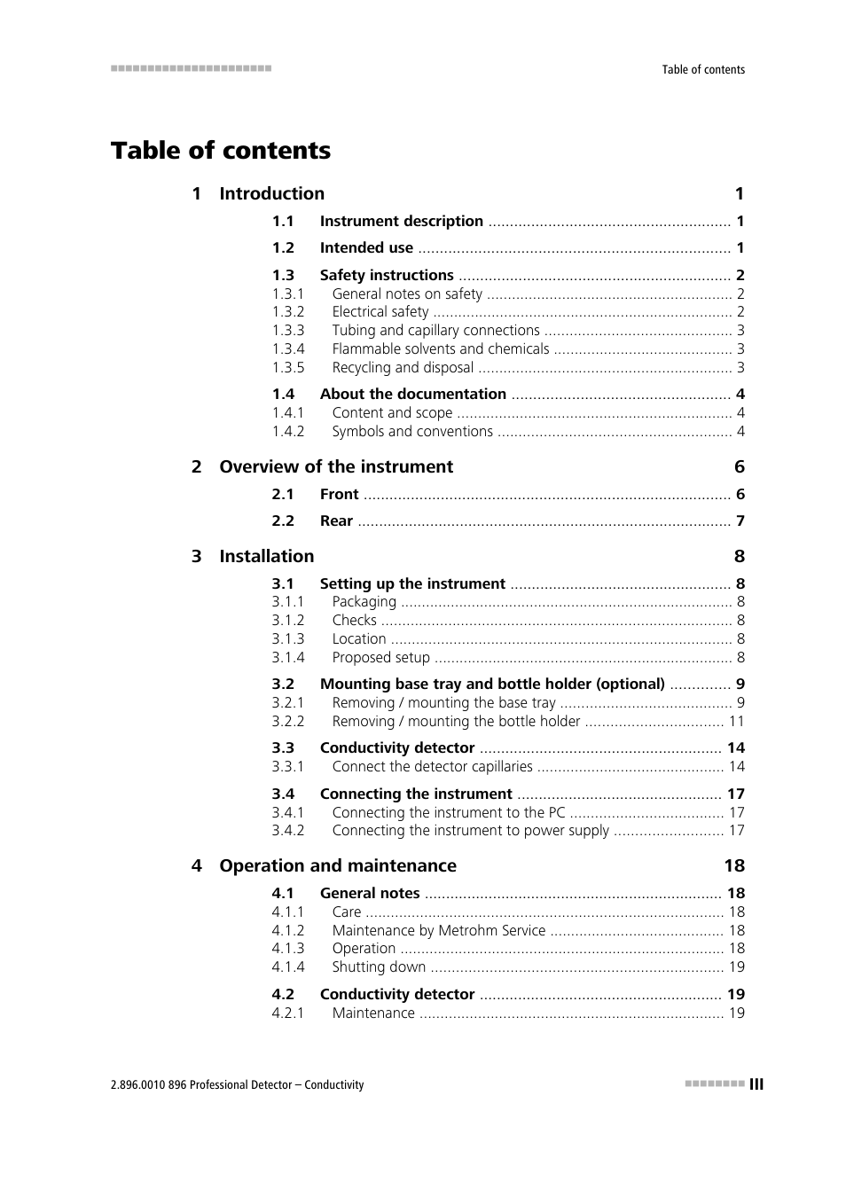 Metrohm 896 Professional Detector – Conductivity User Manual | Page 5 / 40