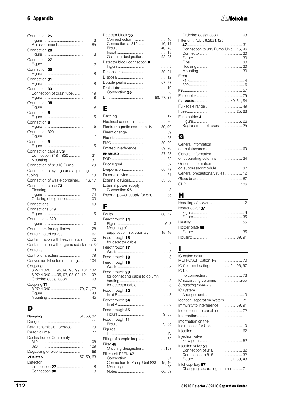 6 appendix | Metrohm 820 IC Separation Center User Manual | Page 120 / 123