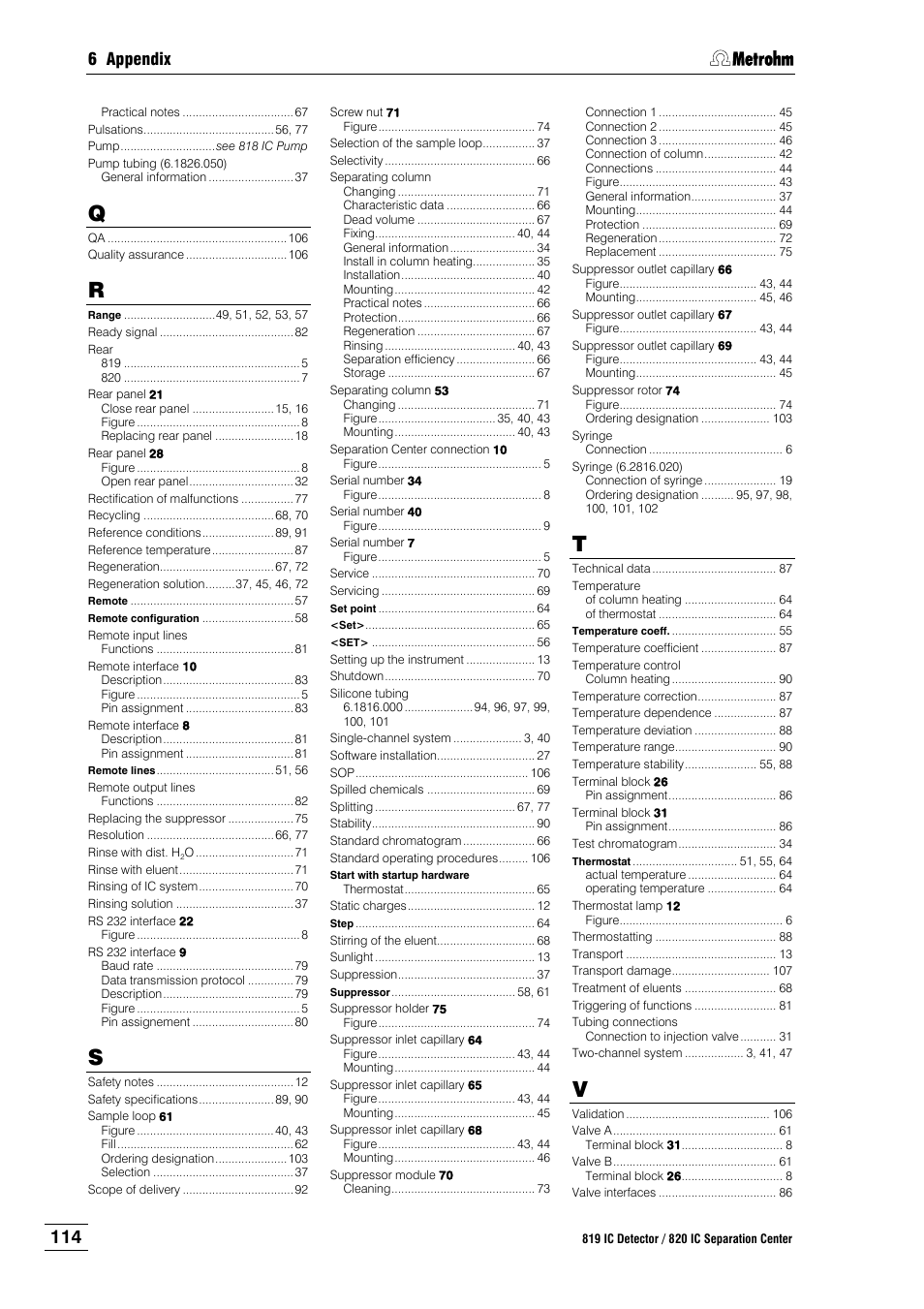 6 appendix | Metrohm 820 IC Separation Center User Manual | Page 122 / 123