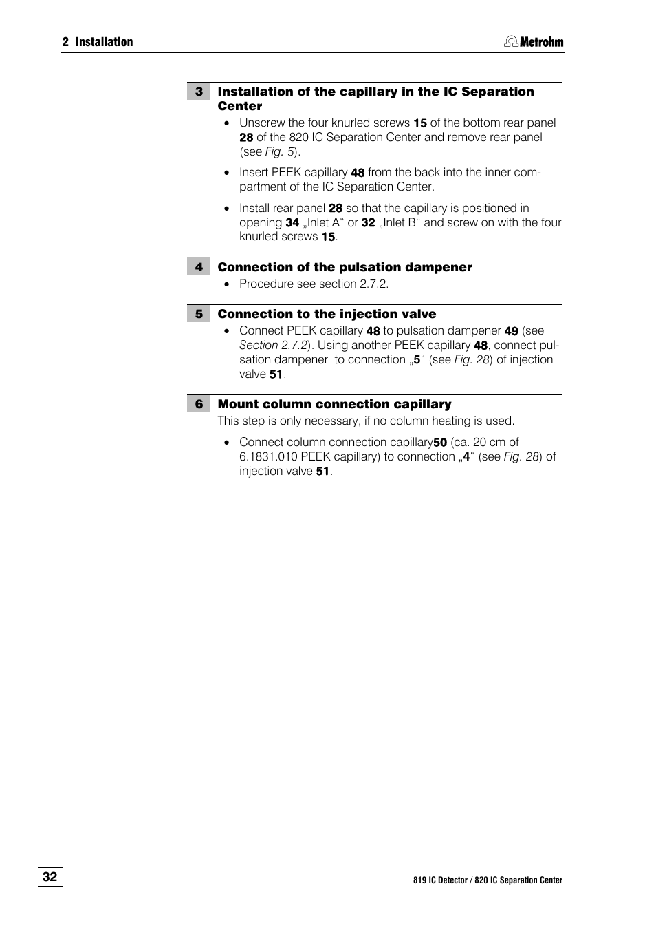 Metrohm 820 IC Separation Center User Manual | Page 40 / 123