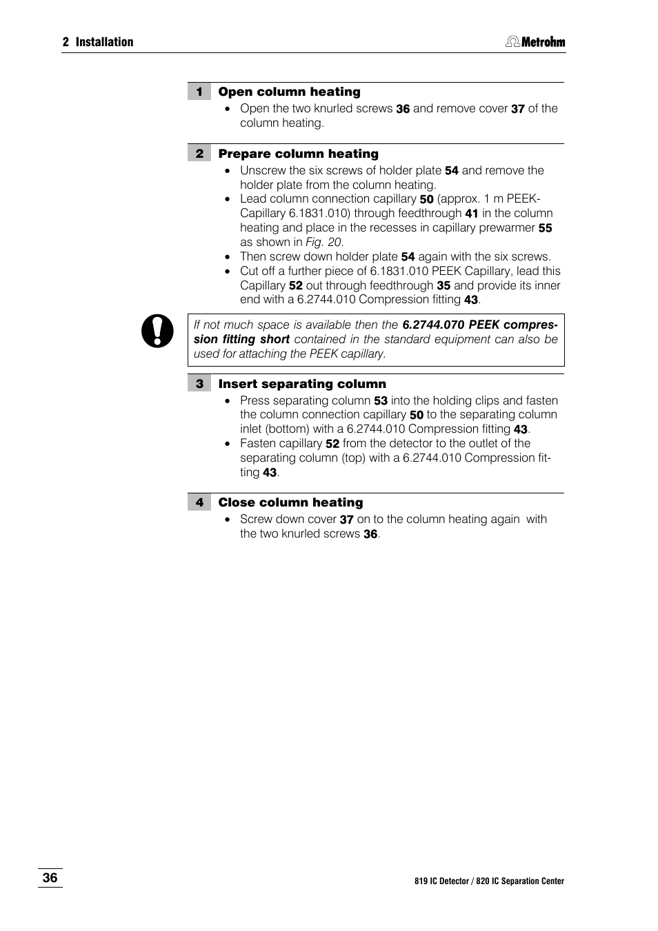 Metrohm 820 IC Separation Center User Manual | Page 44 / 123