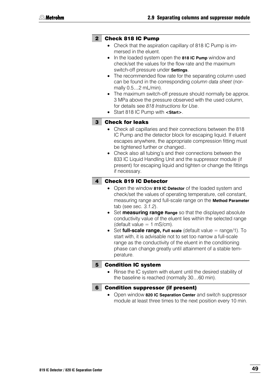 Metrohm 820 IC Separation Center User Manual | Page 57 / 123