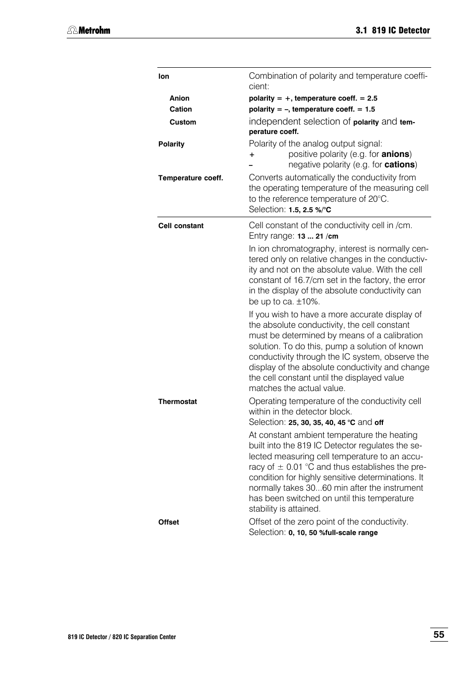 Metrohm 820 IC Separation Center User Manual | Page 63 / 123