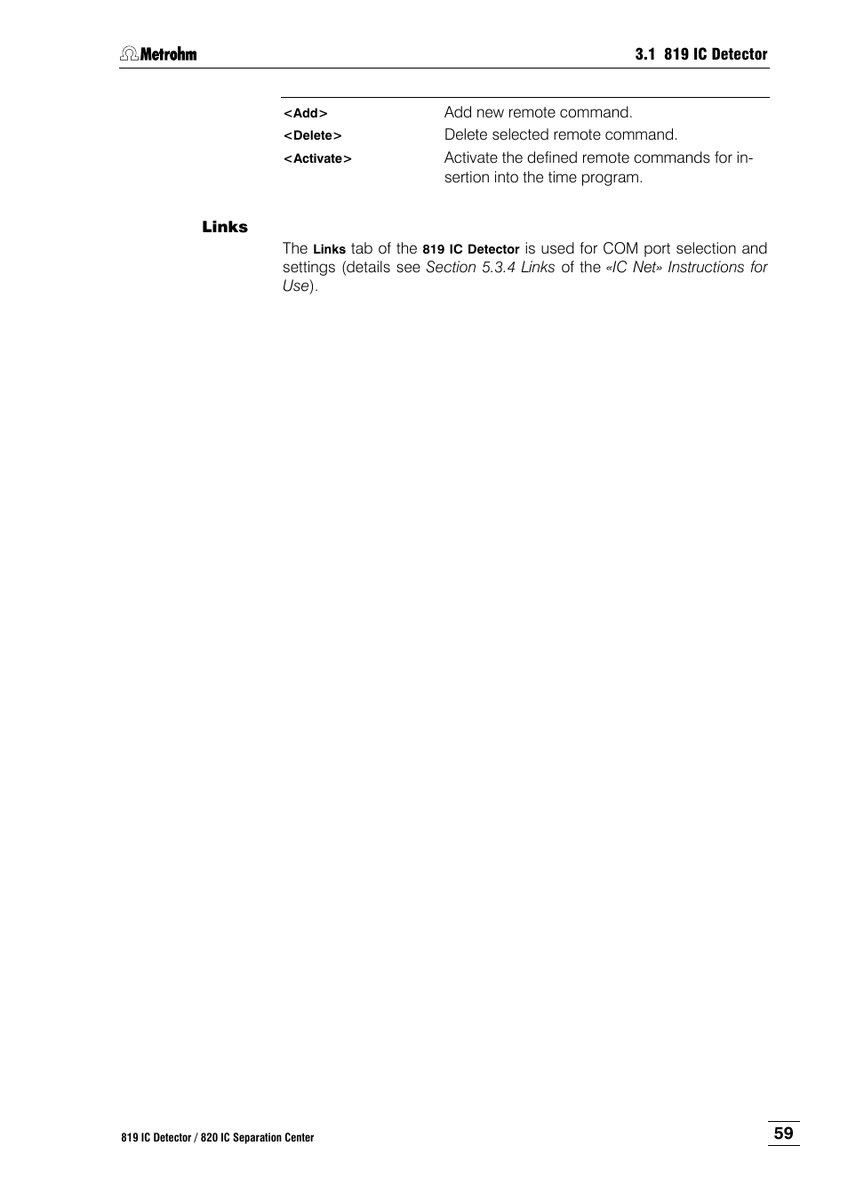 Metrohm 820 IC Separation Center User Manual | Page 67 / 123