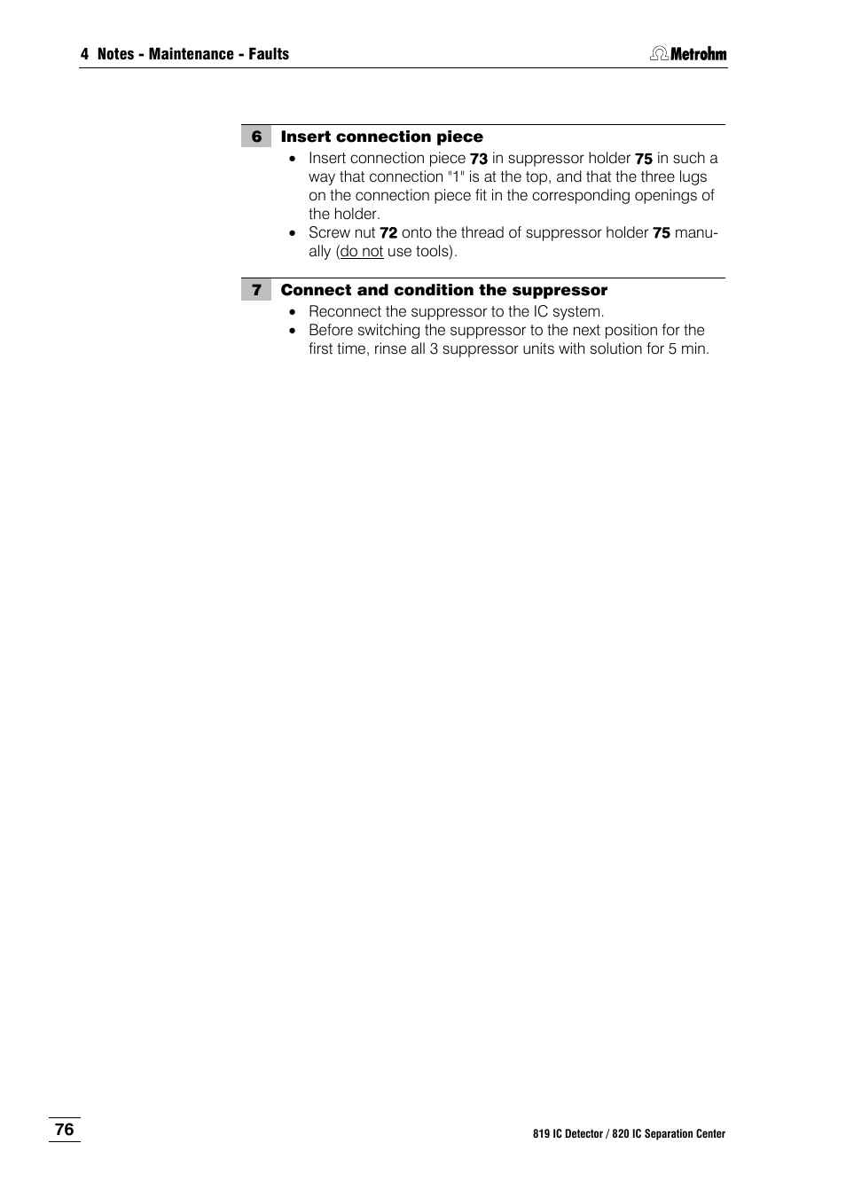 Metrohm 820 IC Separation Center User Manual | Page 84 / 123