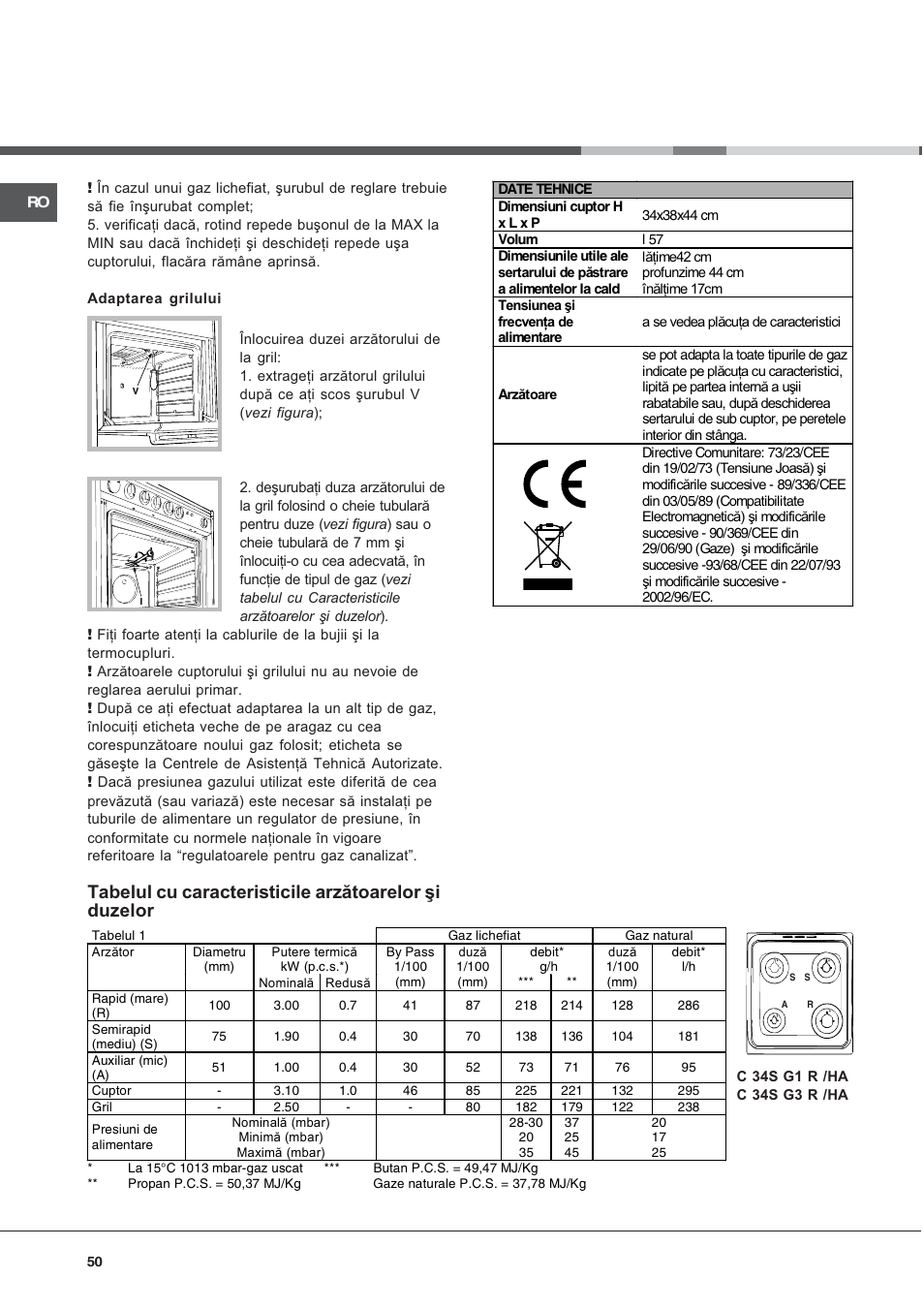 Hotpoint Ariston C 34S G1 R/HA User Manual | Page 50 / 56