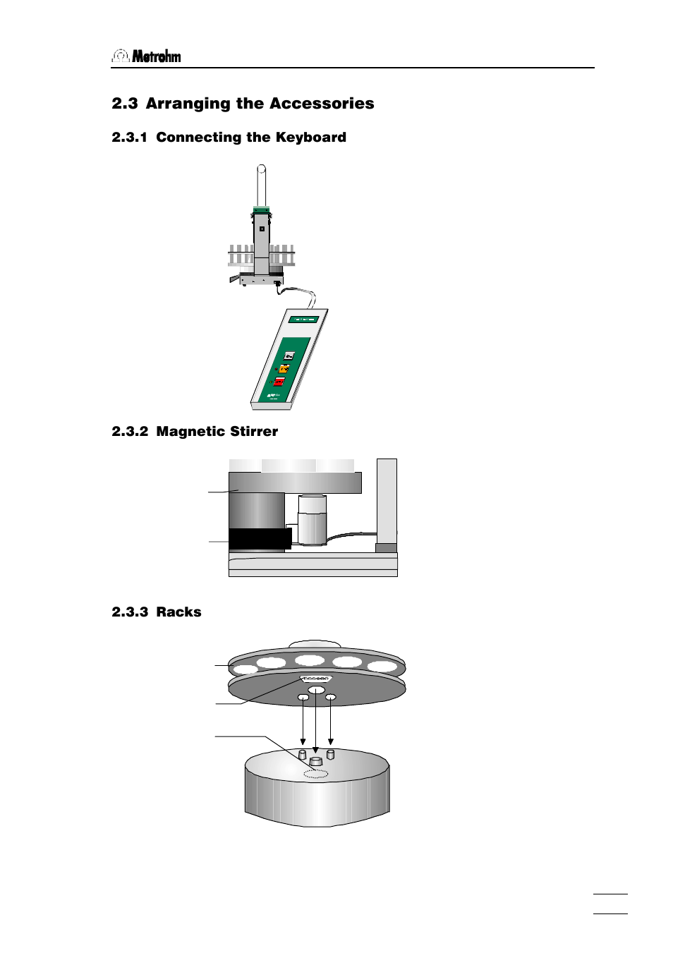 3 arranging the accessories | Metrohm 760 Sample Changer User Manual | Page 10 / 40