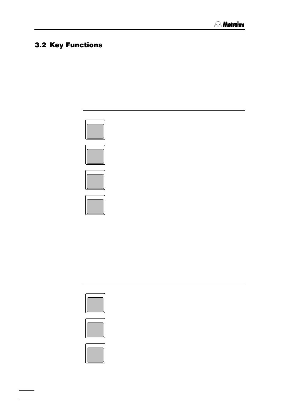 2 key functions | Metrohm 760 Sample Changer User Manual | Page 19 / 40