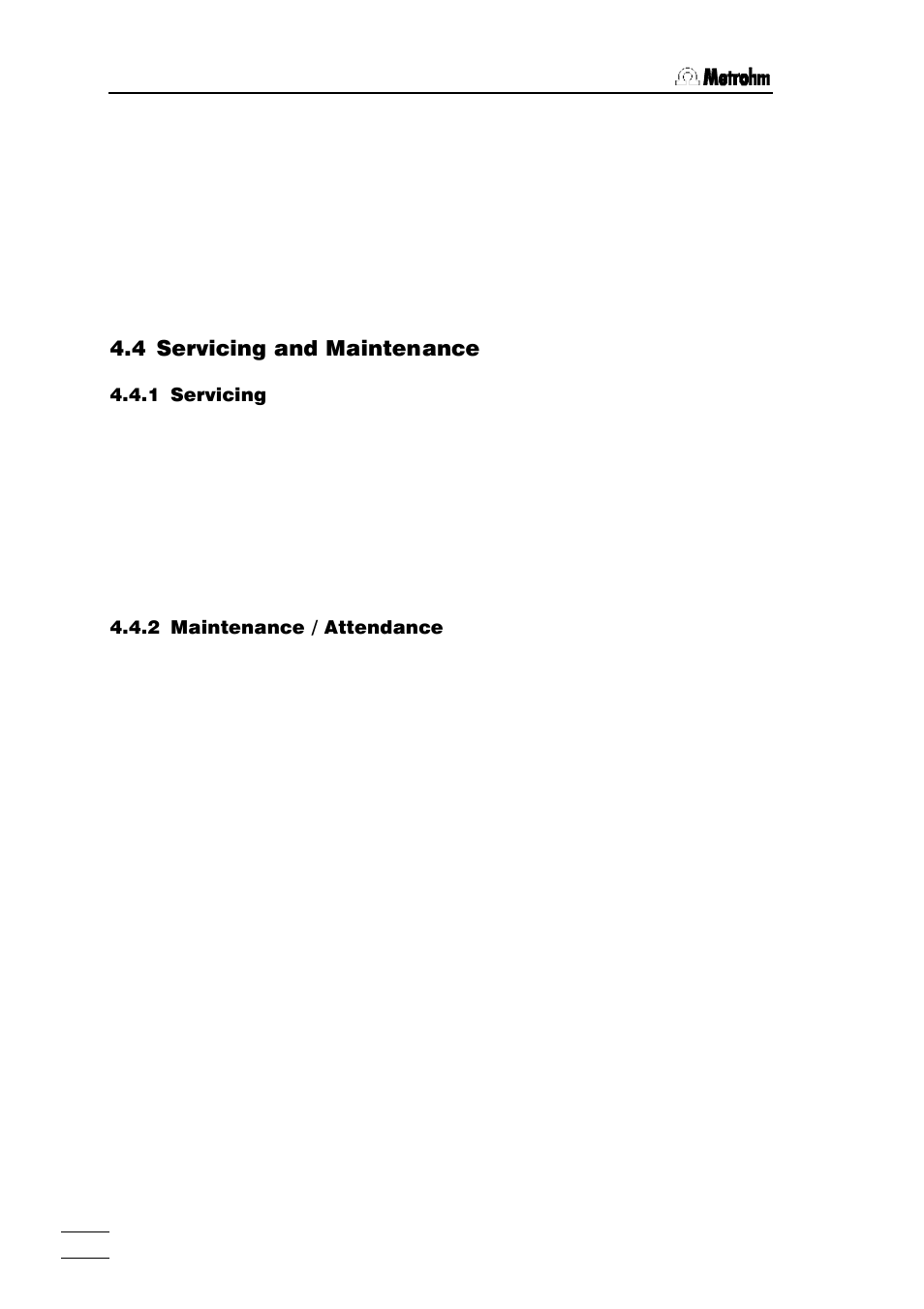 4 servicing and maintenance | Metrohm 760 Sample Changer User Manual | Page 33 / 40