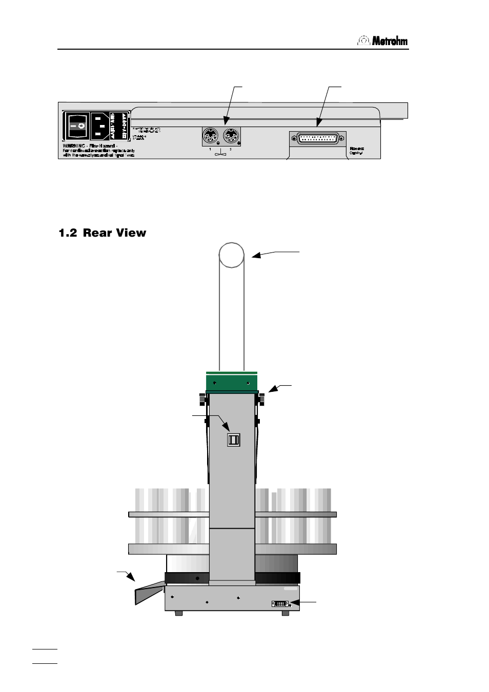 2 rear view | Metrohm 760 Sample Changer User Manual | Page 5 / 40