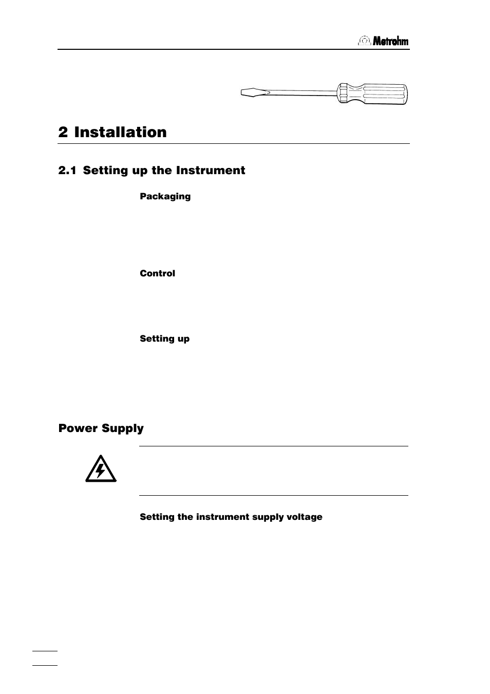 Nstallation, 1 setting up the instrument, 2 safety considerations | 3 arranging the accessories, 1 connecting the keyboard, 2 magnetic stirrer, 3 racks, 4 mounting and setting up the titration heads, 5 use of the sample beaker for karl fischer, Titration | Metrohm 760 Sample Changer User Manual | Page 7 / 40
