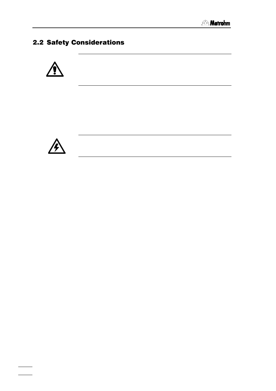 2 safety considerations | Metrohm 760 Sample Changer User Manual | Page 9 / 40