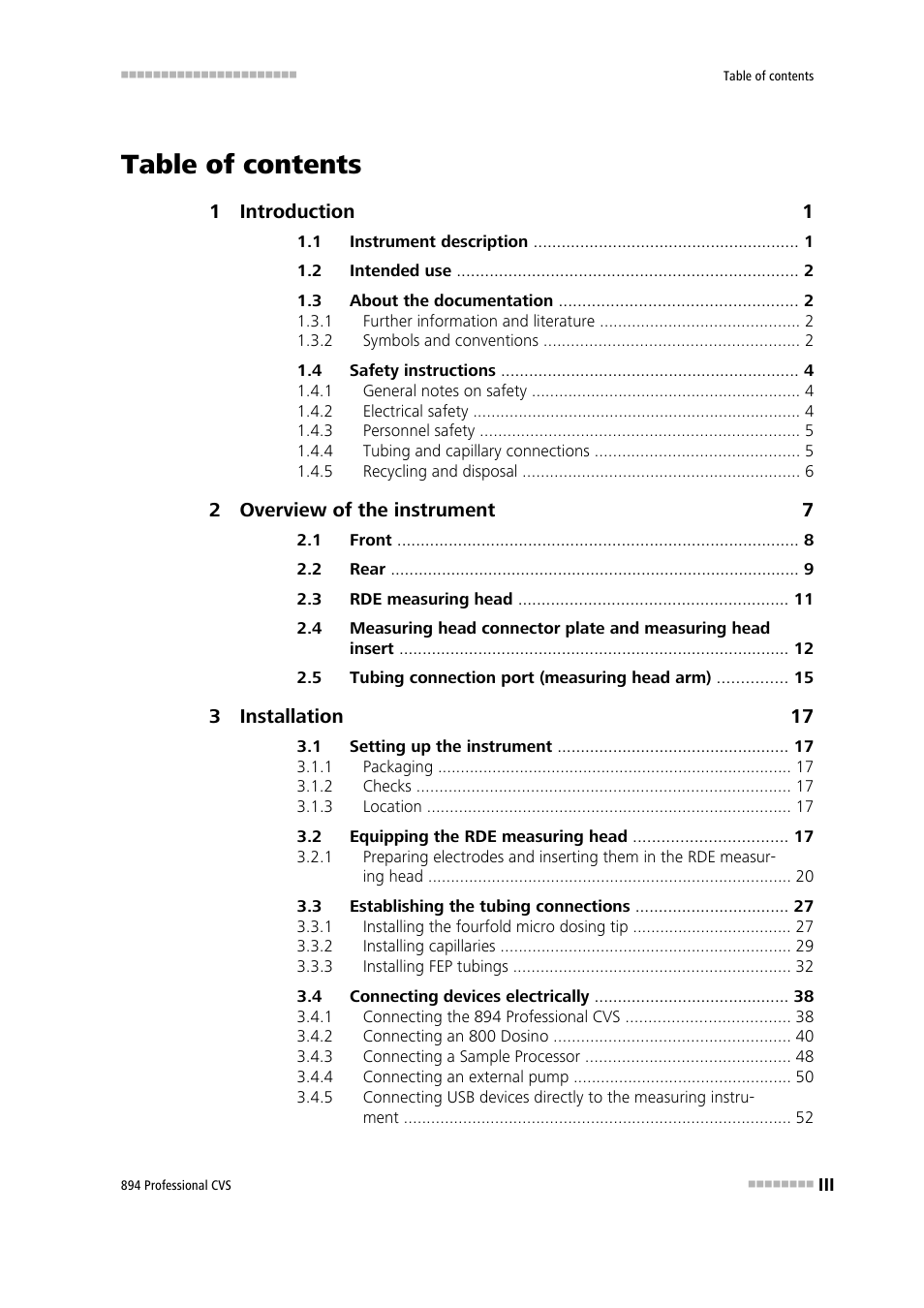 Metrohm 894 Professional CVS User Manual | Page 5 / 107