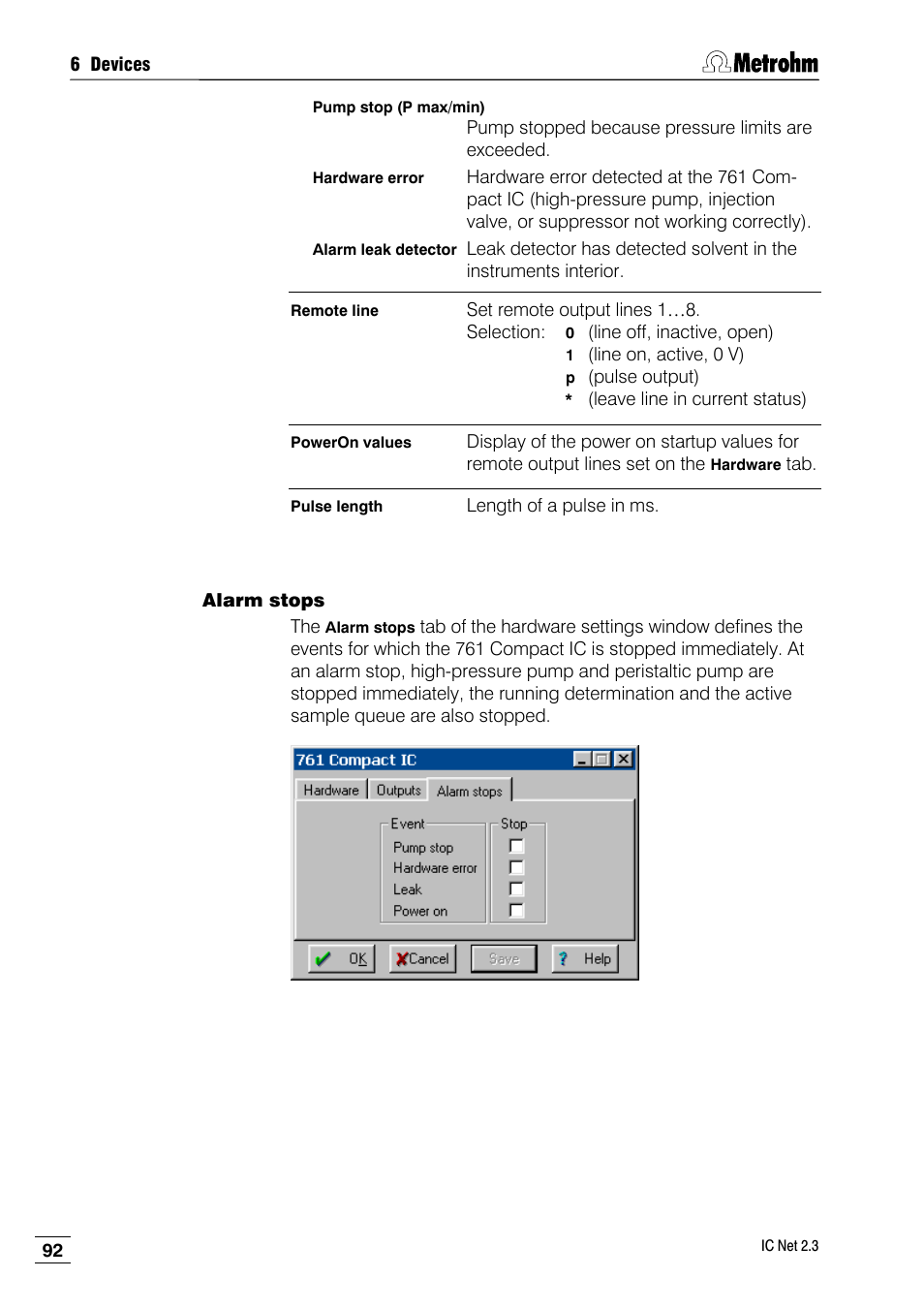 Alarm stops | Metrohm IC Net 2.3 User Manual | Page 102 / 389