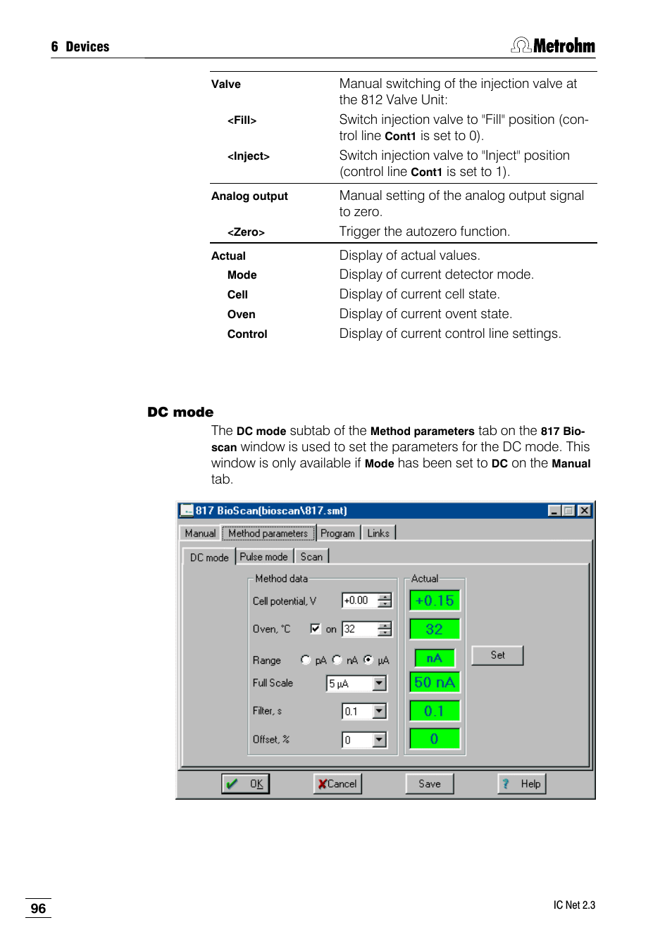 Dc mode | Metrohm IC Net 2.3 User Manual | Page 106 / 389