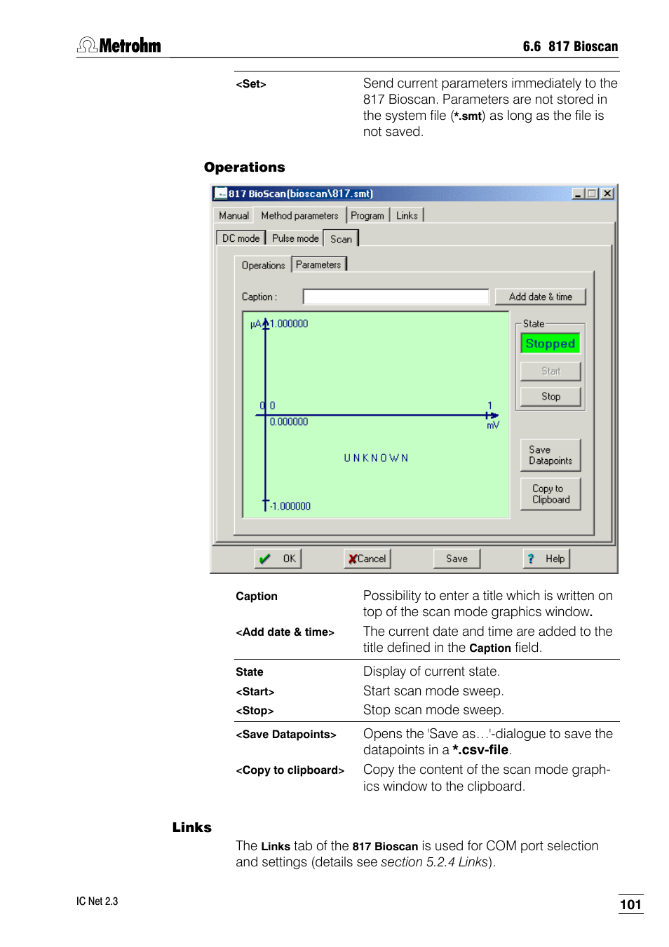 Operations, Links | Metrohm IC Net 2.3 User Manual | Page 111 / 389