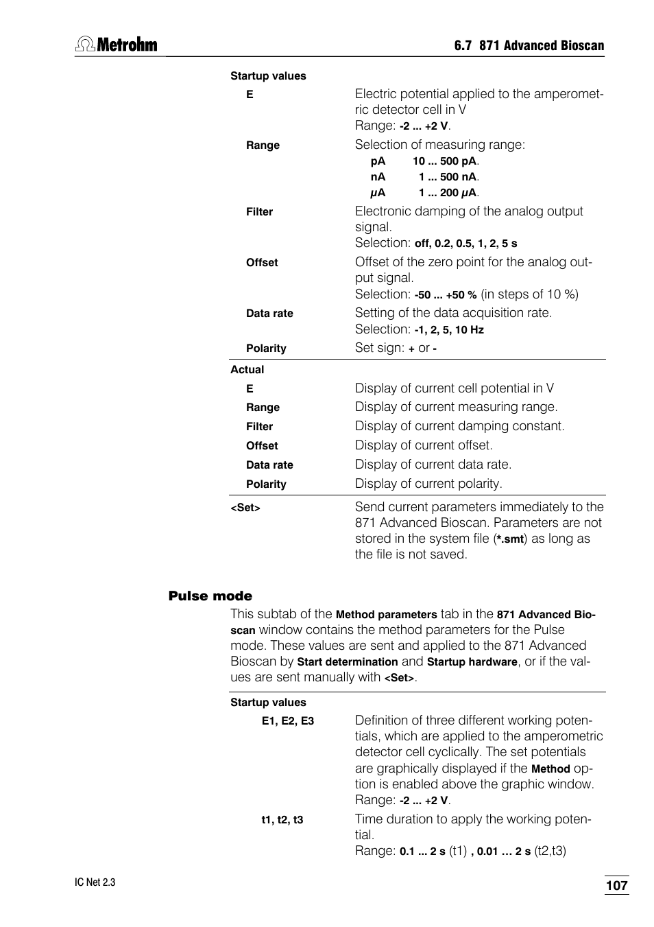 Pulse mode | Metrohm IC Net 2.3 User Manual | Page 117 / 389