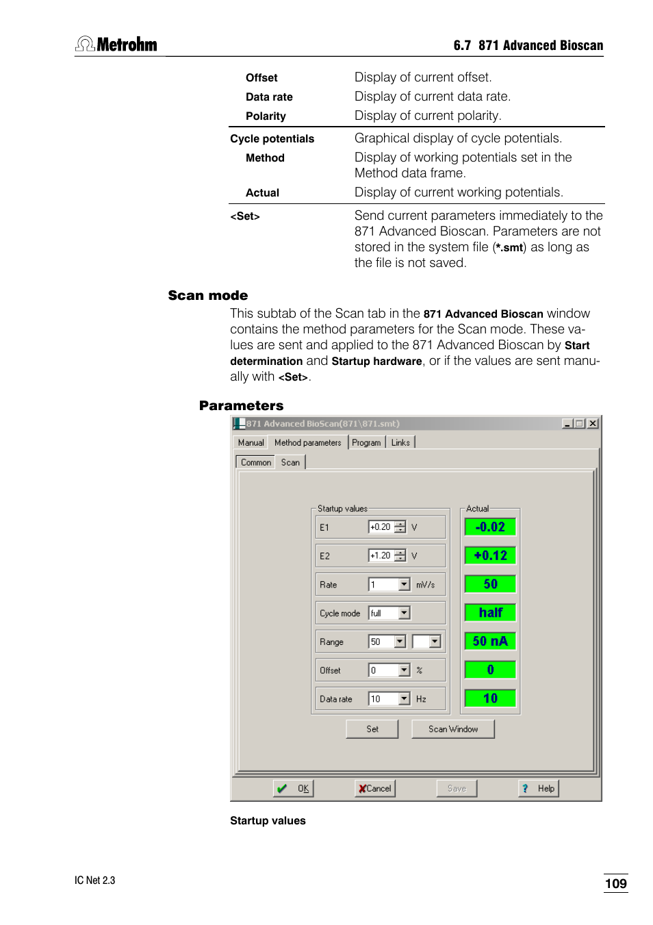 Scan mode, Parameters | Metrohm IC Net 2.3 User Manual | Page 119 / 389