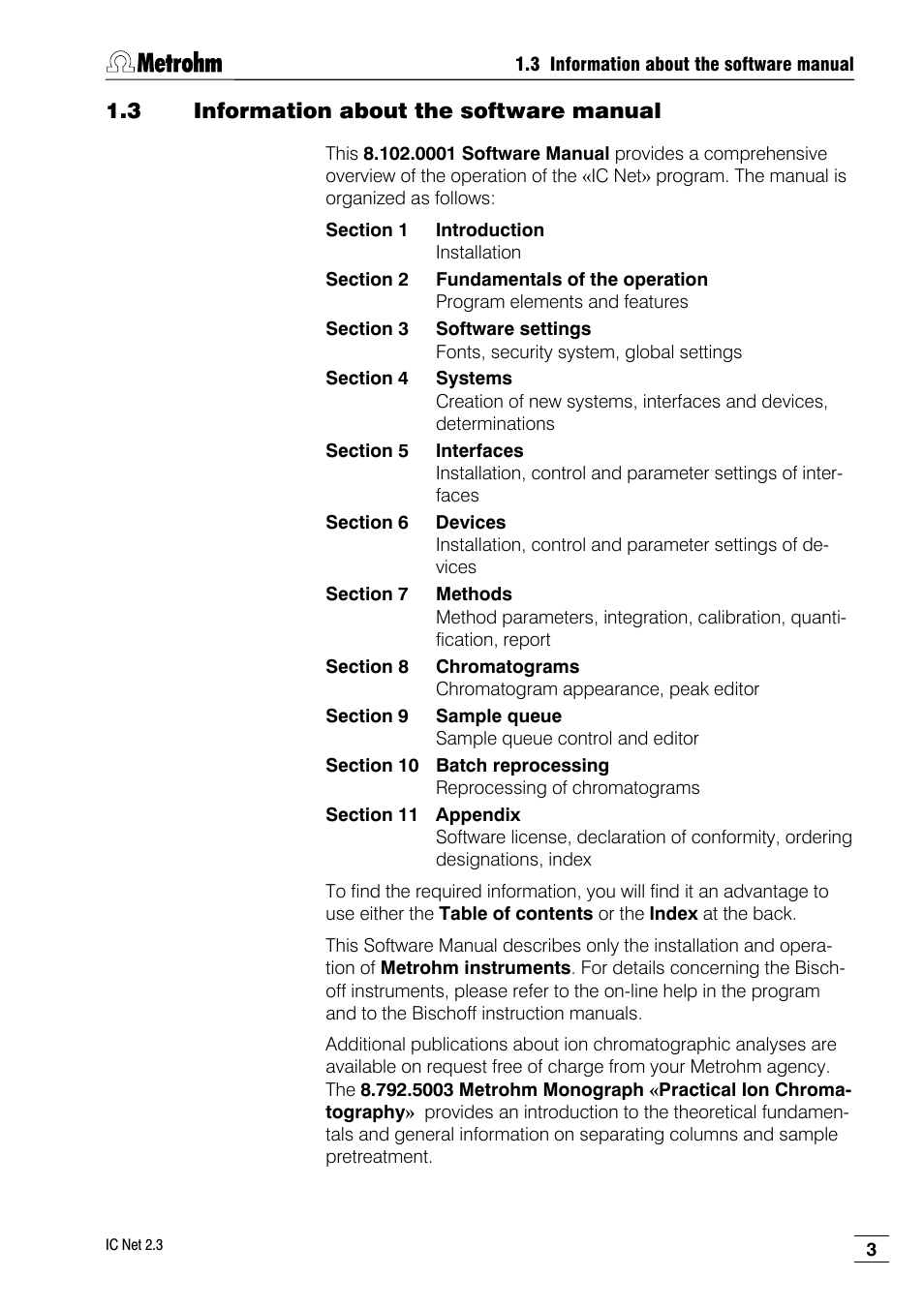 3 information about the software manual | Metrohm IC Net 2.3 User Manual | Page 13 / 389