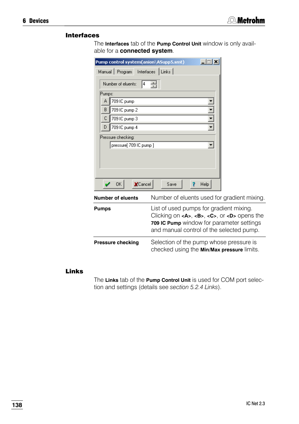 Interfaces, Links | Metrohm IC Net 2.3 User Manual | Page 148 / 389