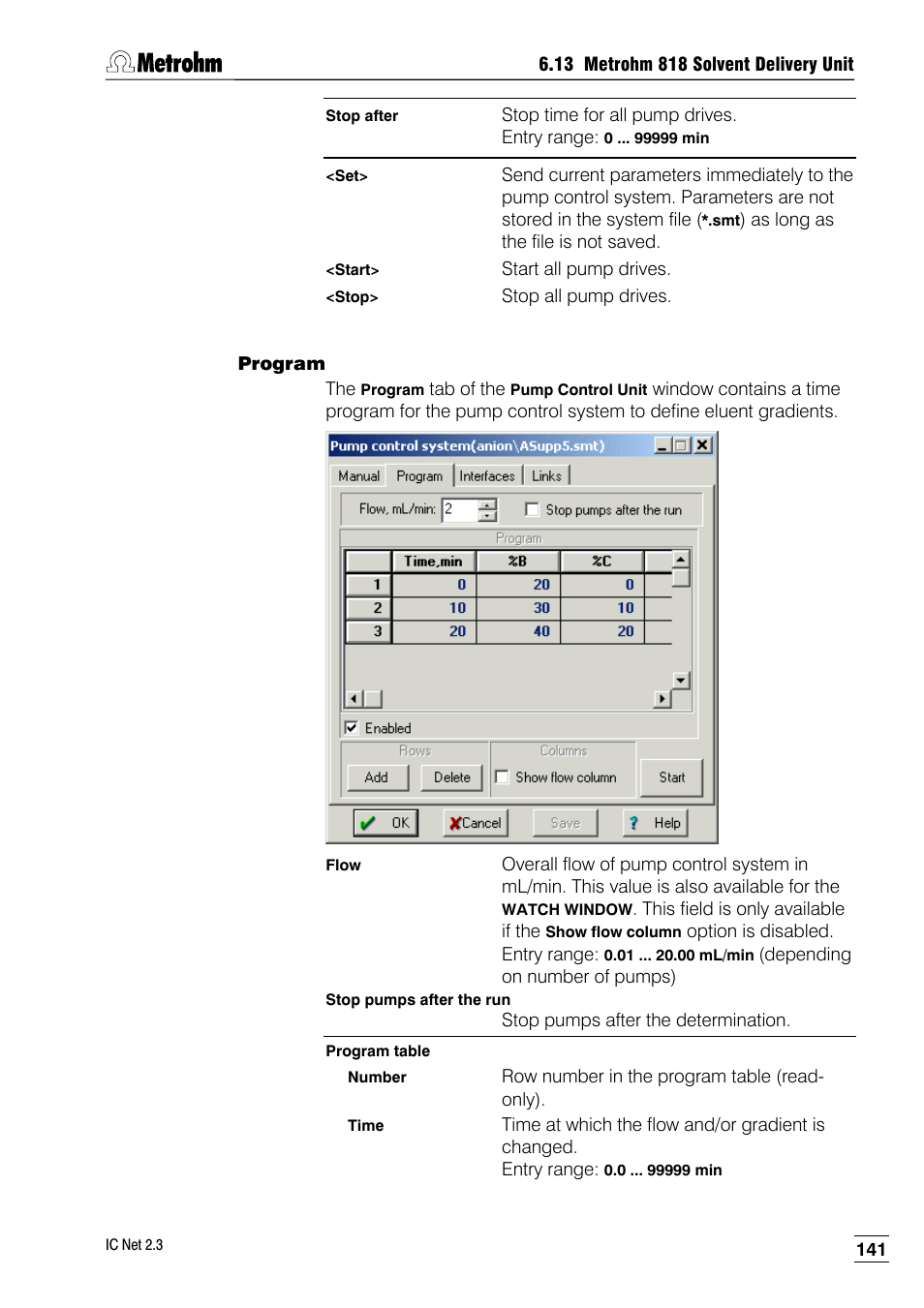 Program | Metrohm IC Net 2.3 User Manual | Page 151 / 389