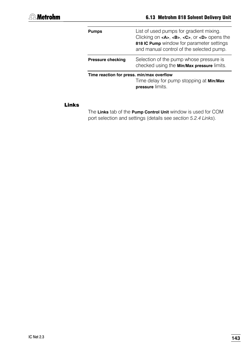 Links | Metrohm IC Net 2.3 User Manual | Page 153 / 389