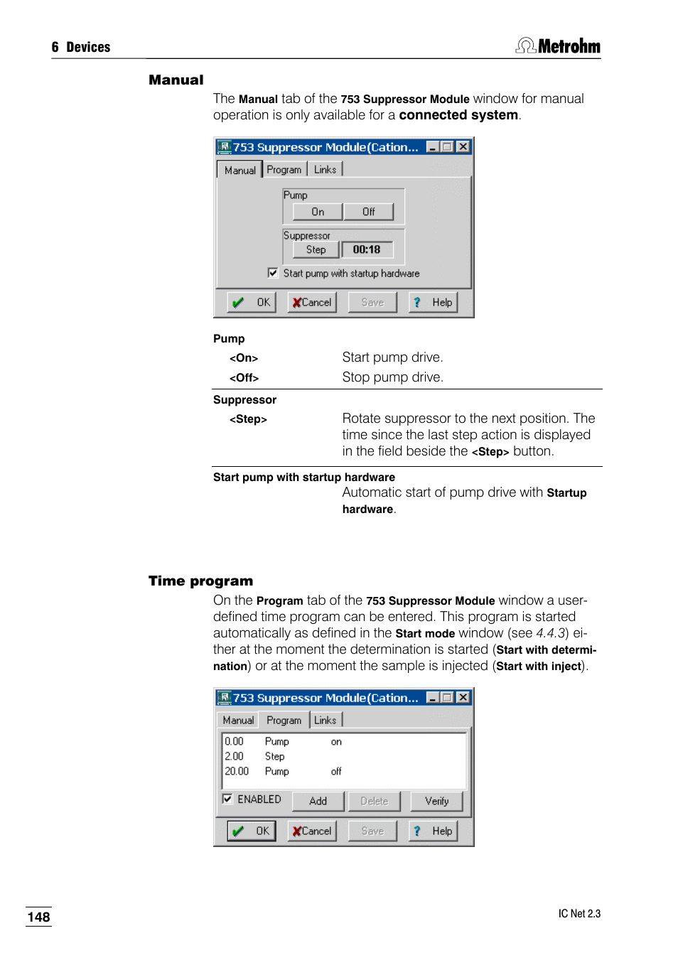 Manual, Time program | Metrohm IC Net 2.3 User Manual | Page 158 / 389
