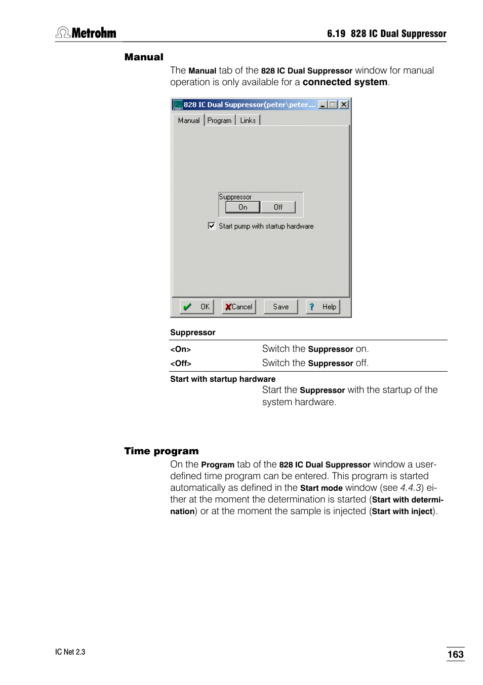Manual, Time program | Metrohm IC Net 2.3 User Manual | Page 173 / 389