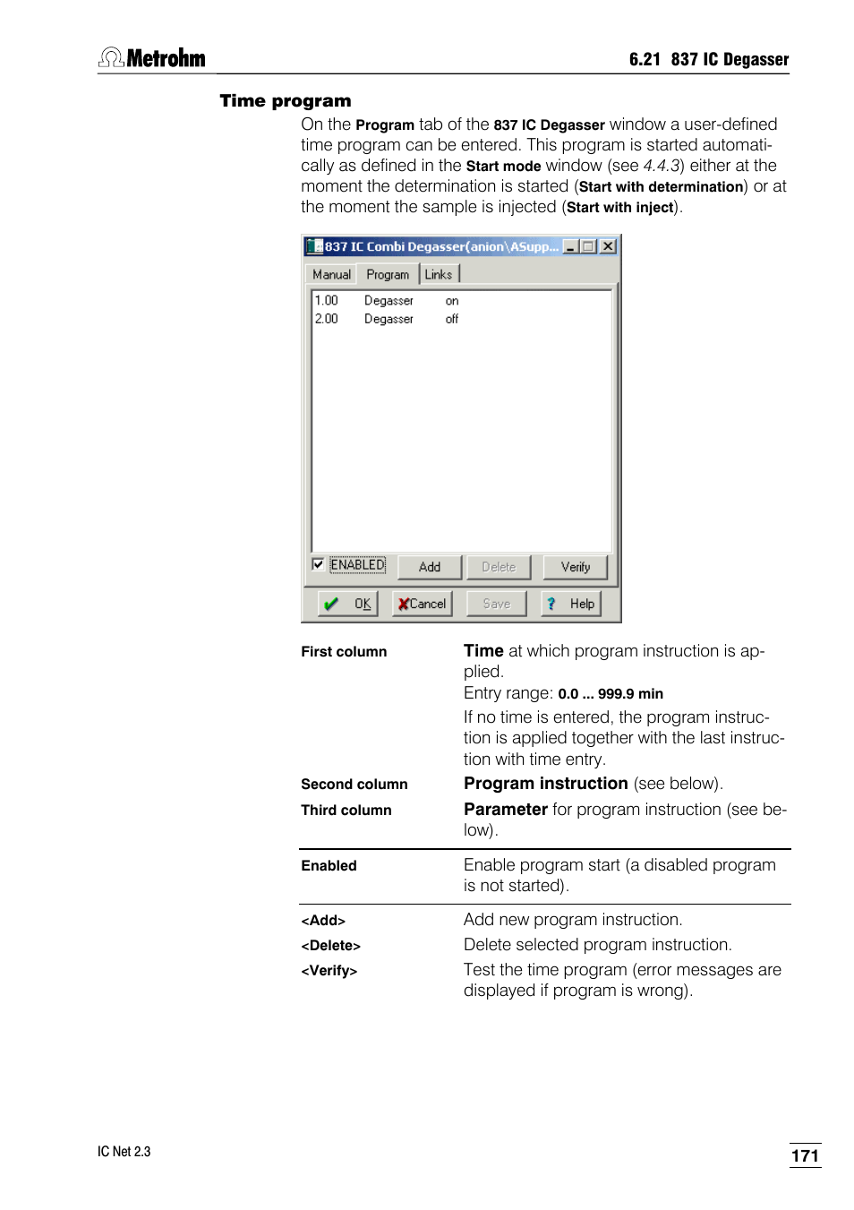 Time program | Metrohm IC Net 2.3 User Manual | Page 181 / 389