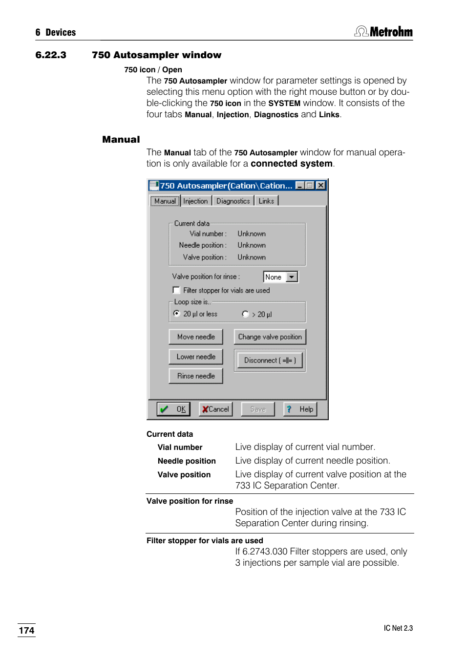 3 750 autosampler window, Manual | Metrohm IC Net 2.3 User Manual | Page 184 / 389