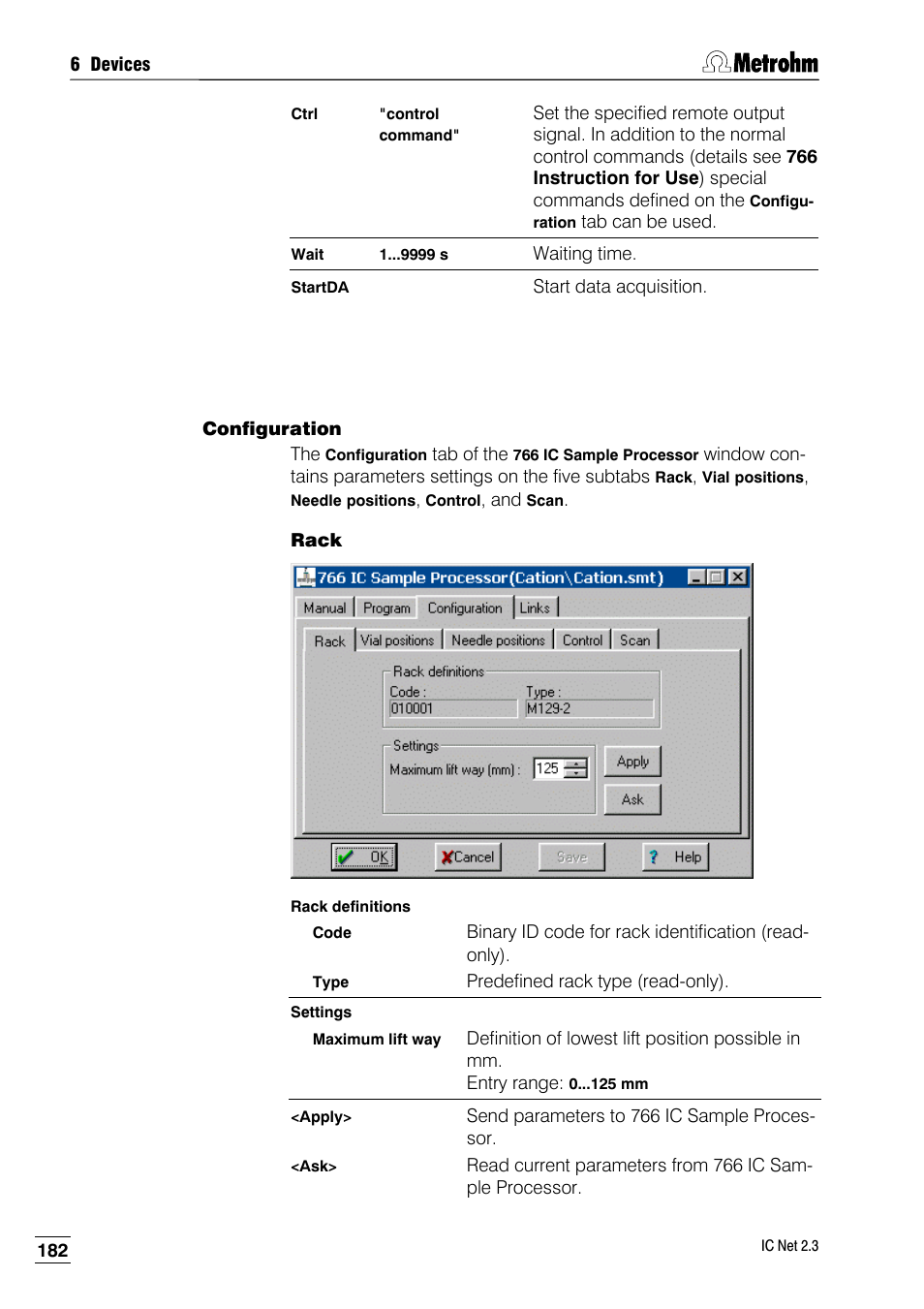 Configuration, Rack | Metrohm IC Net 2.3 User Manual | Page 192 / 389