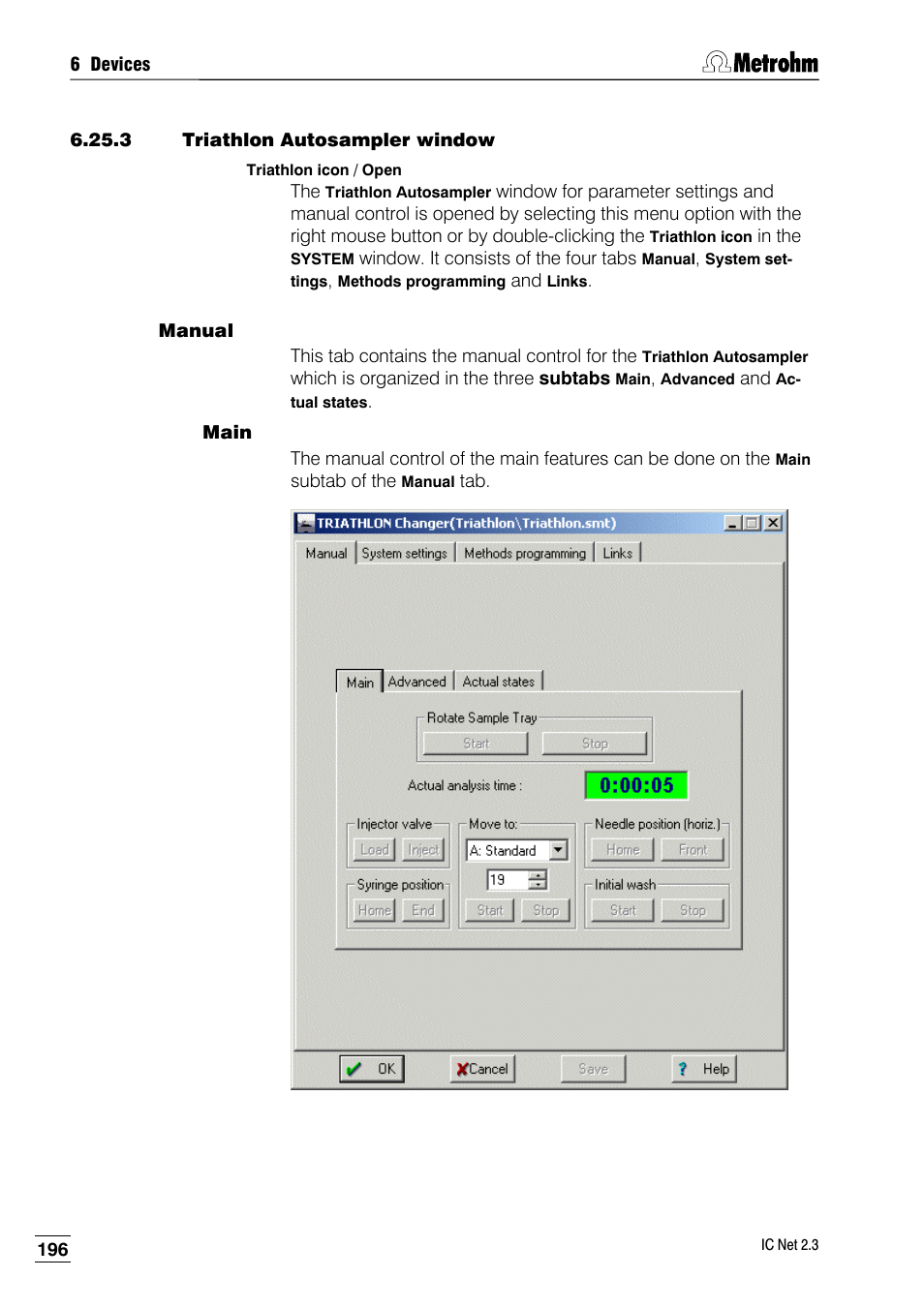 3 triathlon autosampler window, Manual, Main | Metrohm IC Net 2.3 User Manual | Page 206 / 389