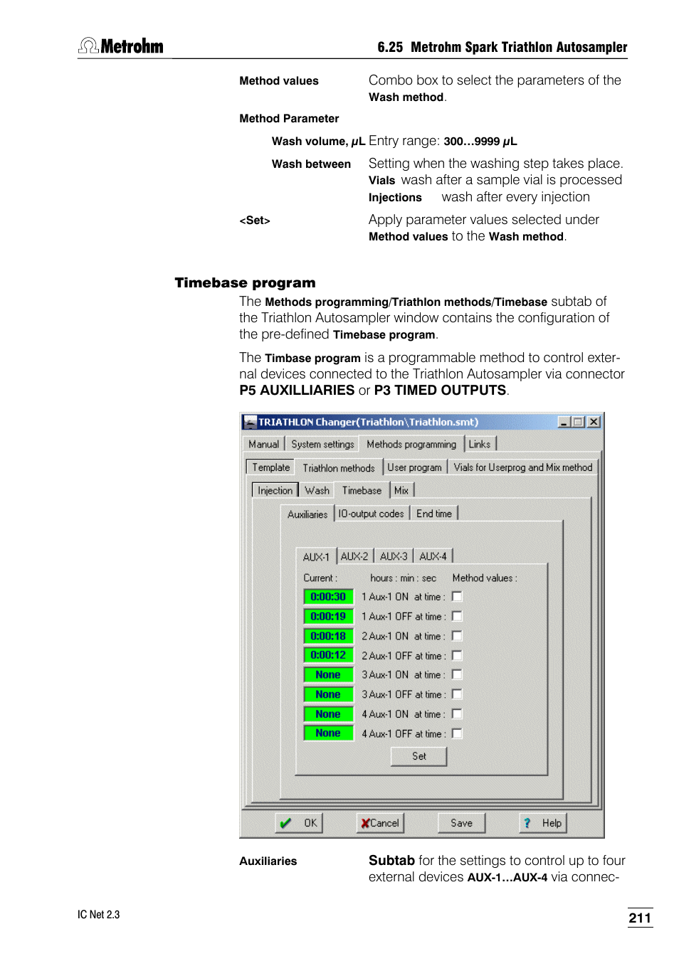 Timebase program | Metrohm IC Net 2.3 User Manual | Page 221 / 389