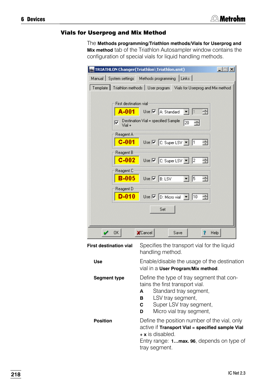 Vials for userprog and mix method | Metrohm IC Net 2.3 User Manual | Page 228 / 389