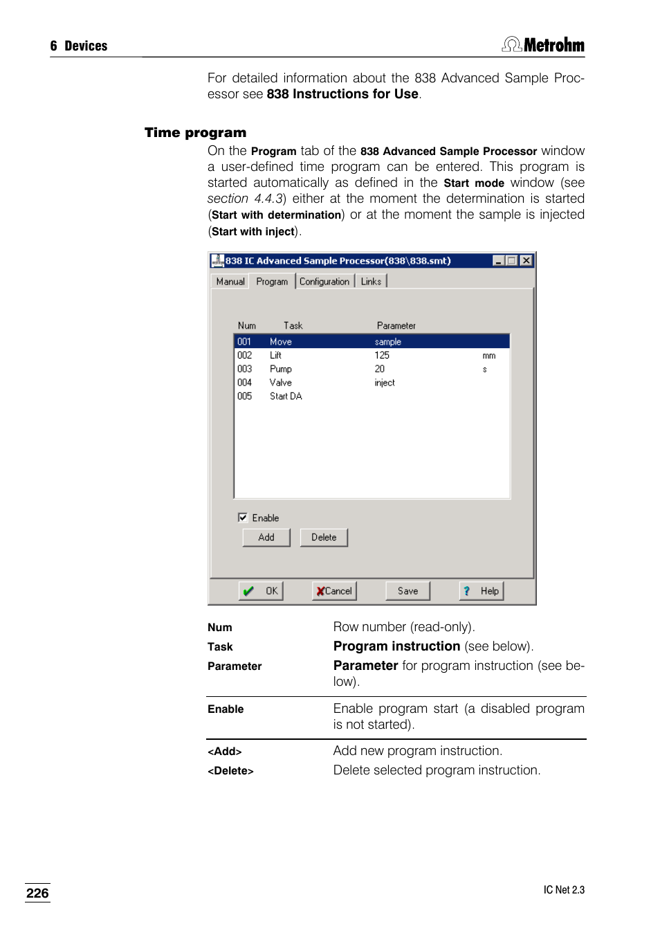 Time program | Metrohm IC Net 2.3 User Manual | Page 236 / 389