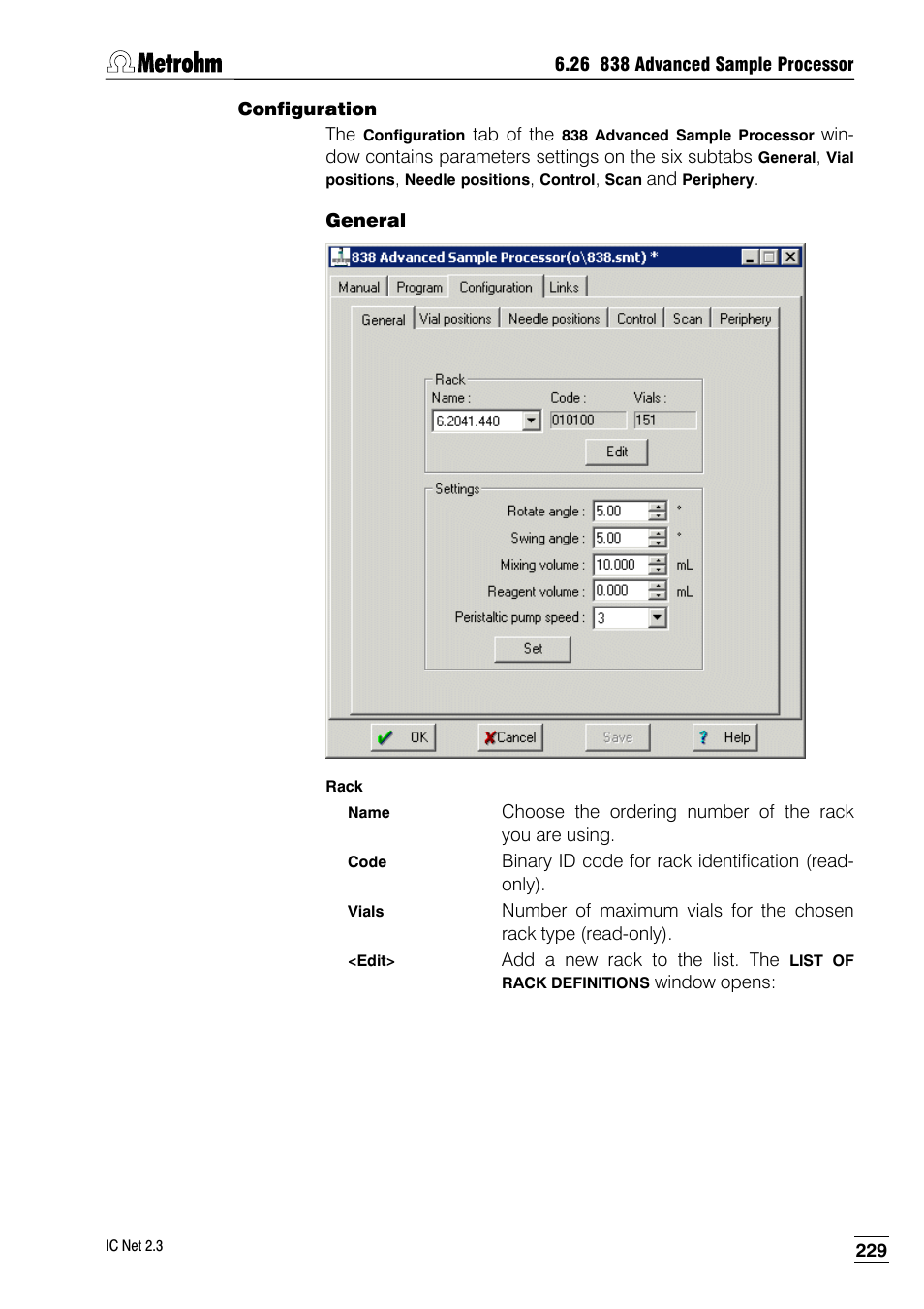 Configuration, General | Metrohm IC Net 2.3 User Manual | Page 239 / 389
