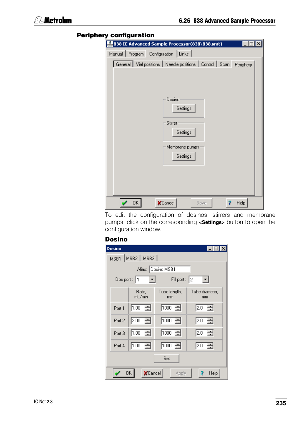 Periphery configuration, Dosino | Metrohm IC Net 2.3 User Manual | Page 245 / 389