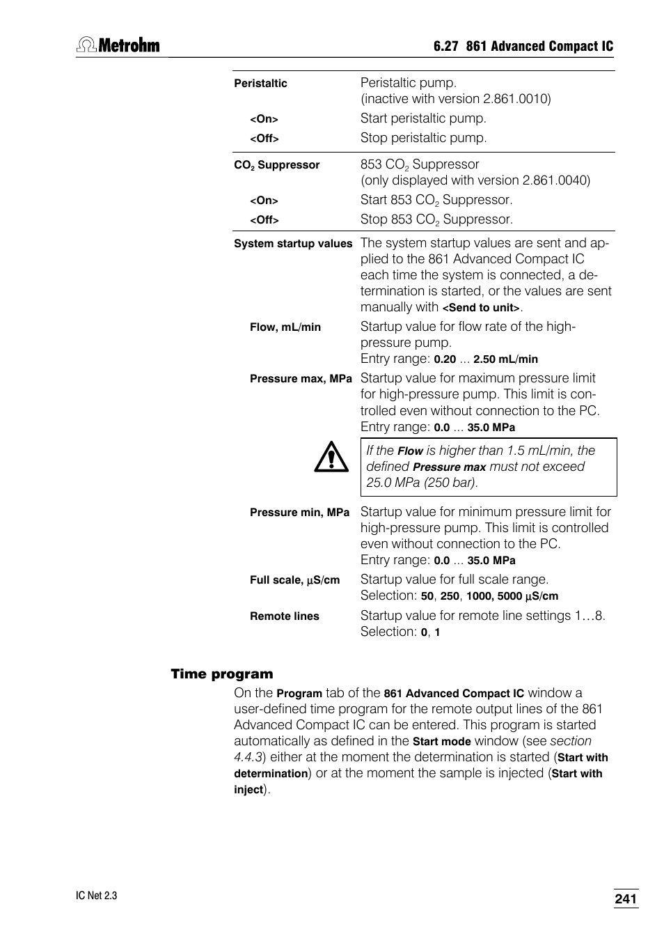 Time program | Metrohm IC Net 2.3 User Manual | Page 251 / 389