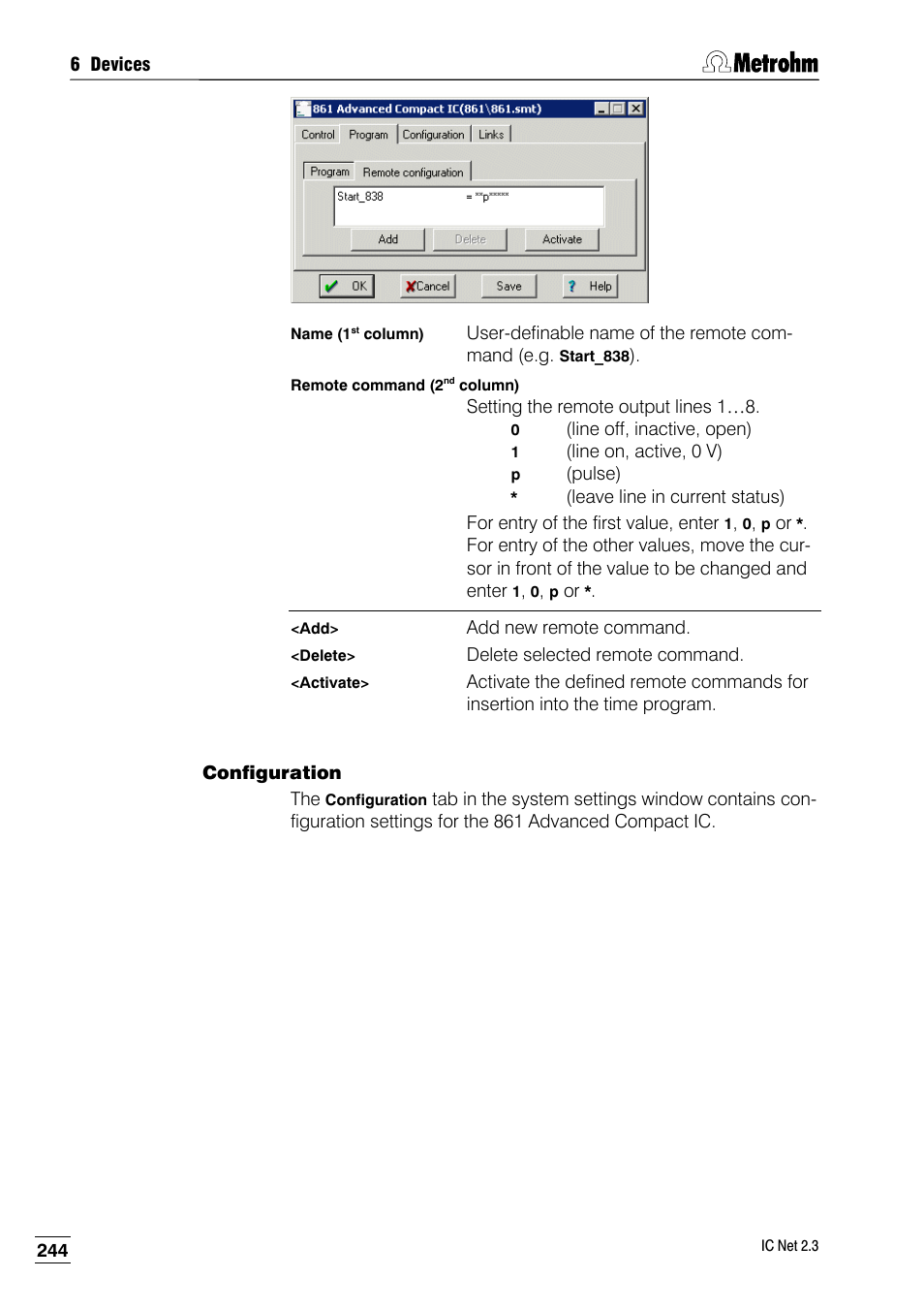 Configuration | Metrohm IC Net 2.3 User Manual | Page 254 / 389