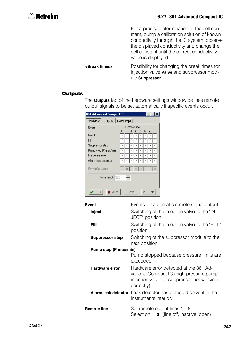 Outputs | Metrohm IC Net 2.3 User Manual | Page 257 / 389