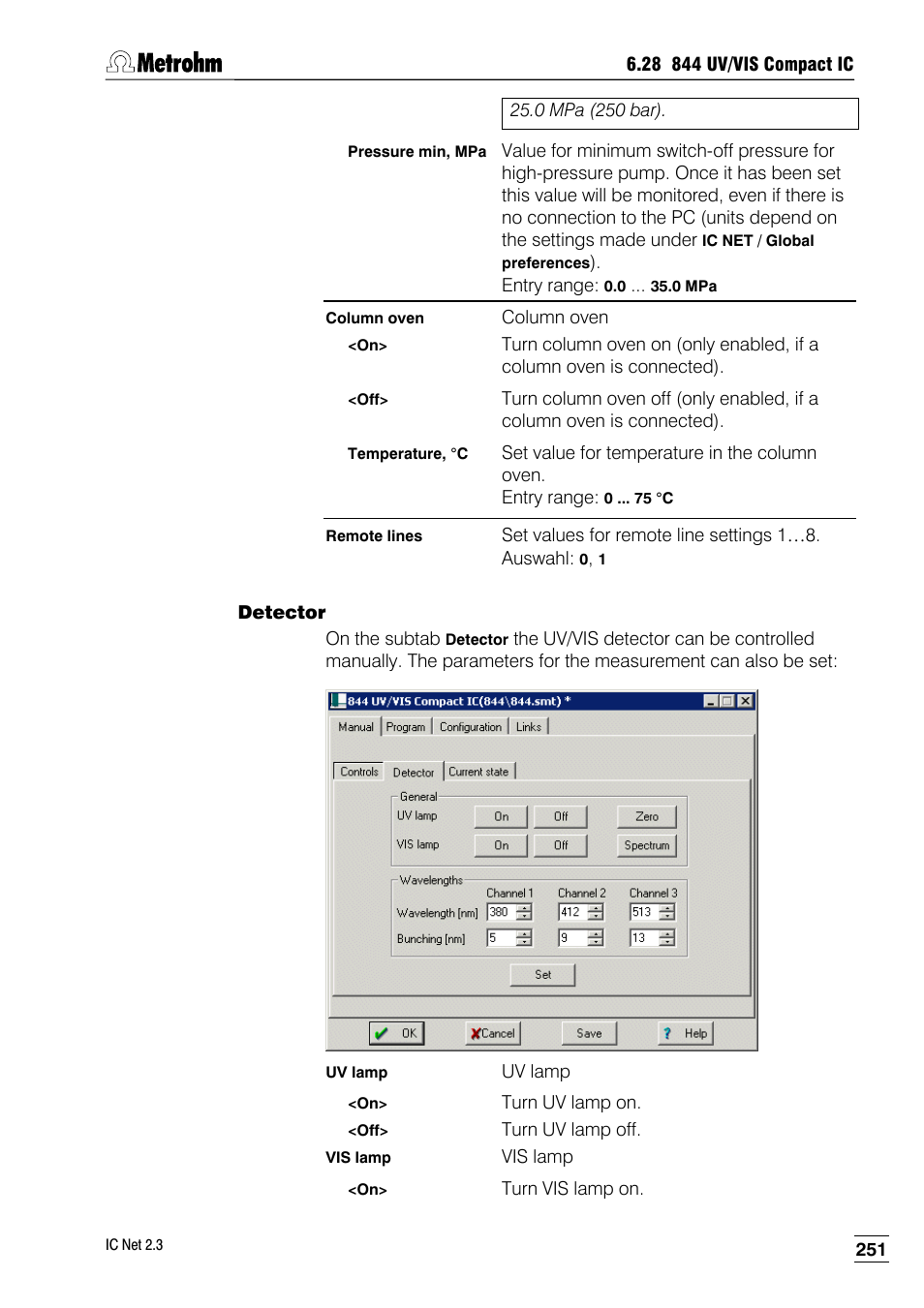 Detector | Metrohm IC Net 2.3 User Manual | Page 261 / 389