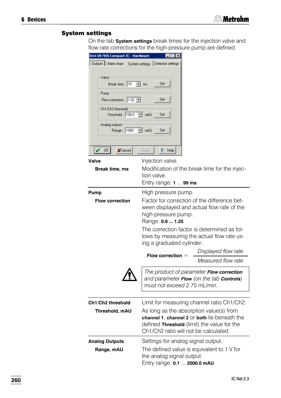 System settings | Metrohm IC Net 2.3 User Manual | Page 270 / 389