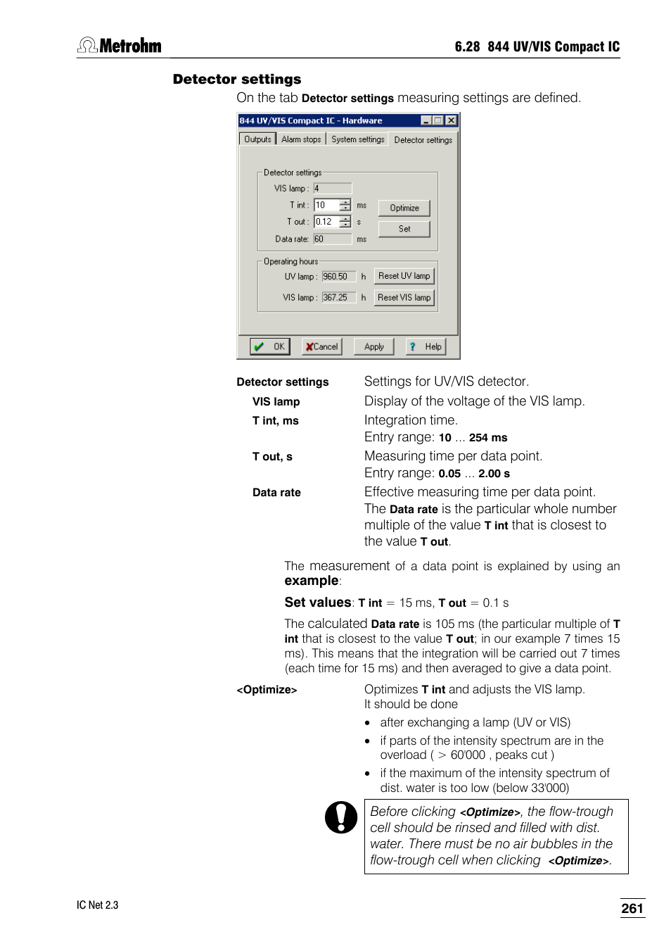 Detector settings | Metrohm IC Net 2.3 User Manual | Page 271 / 389