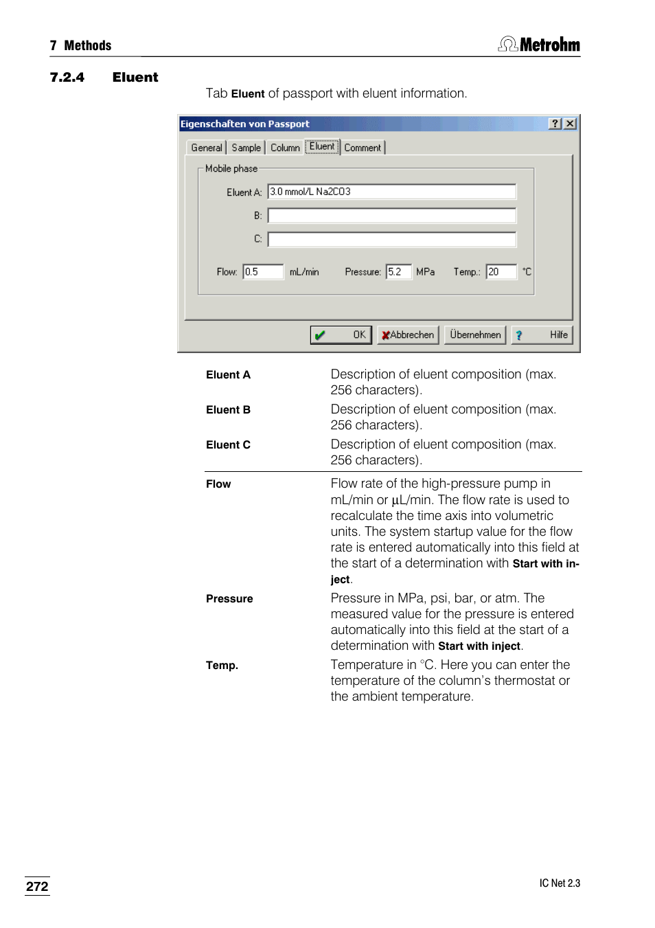 4 eluent | Metrohm IC Net 2.3 User Manual | Page 282 / 389