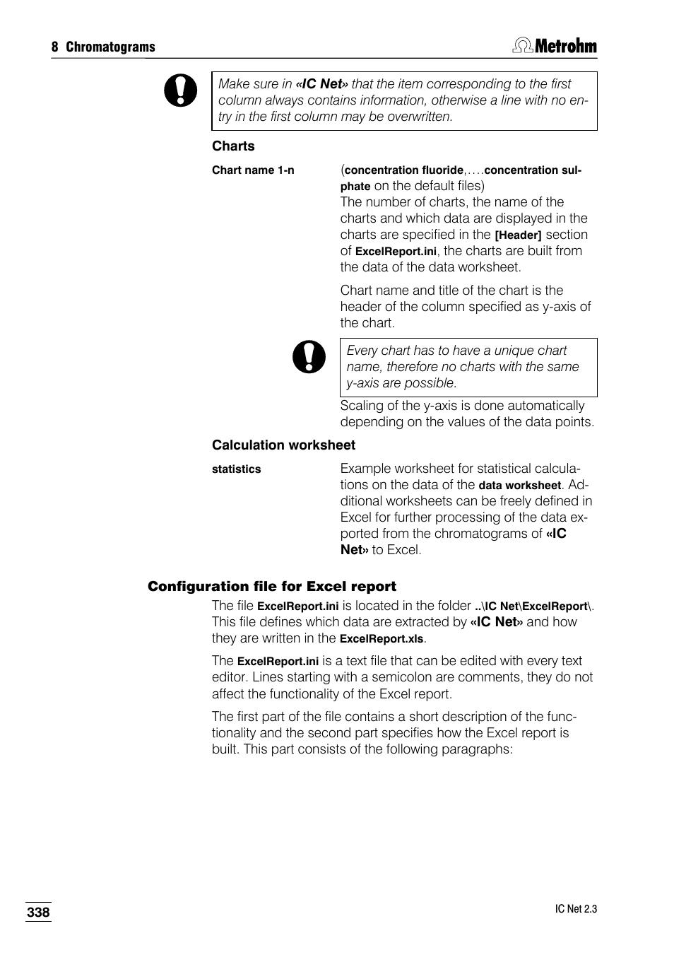 Configuration file for excel report | Metrohm IC Net 2.3 User Manual | Page 348 / 389